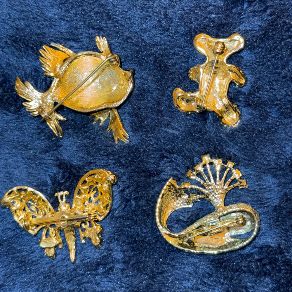 4 animal theme vtg brooches - Picture 3 of 12